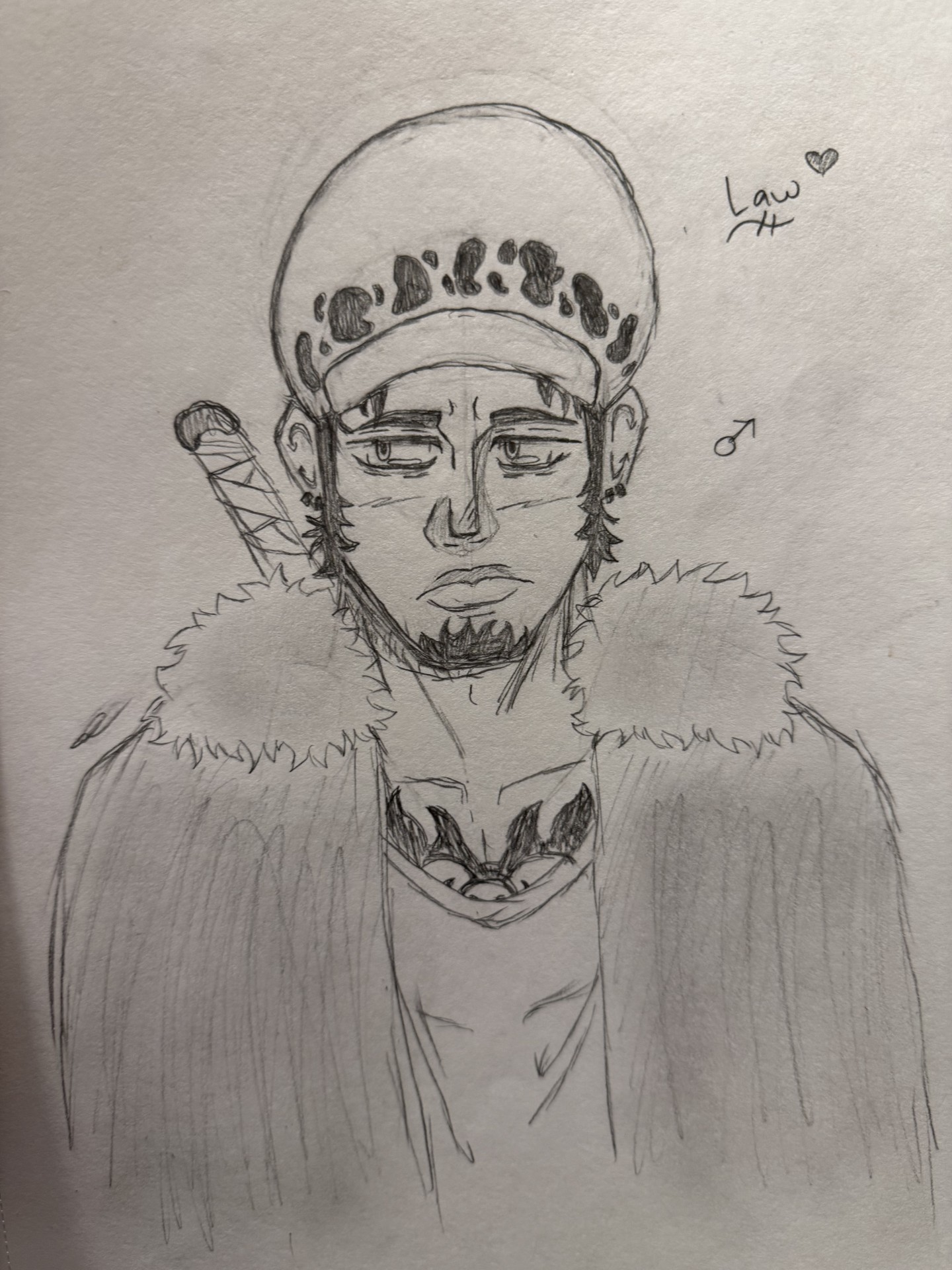 A drawing of the character Law from the Japanese Anime 'One Piece'
